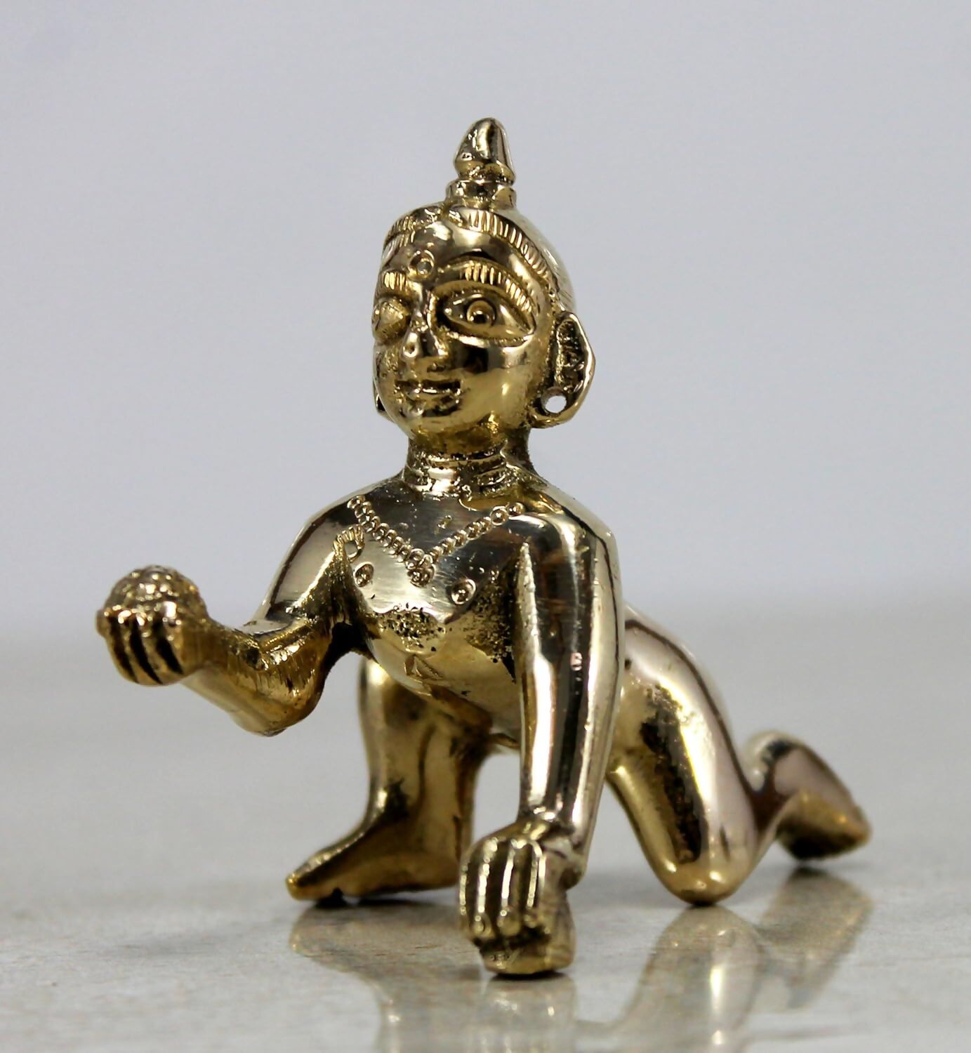 StonKraft Brass Laddoo Gopal Baby Krishna Murti Idol - Grab2buy