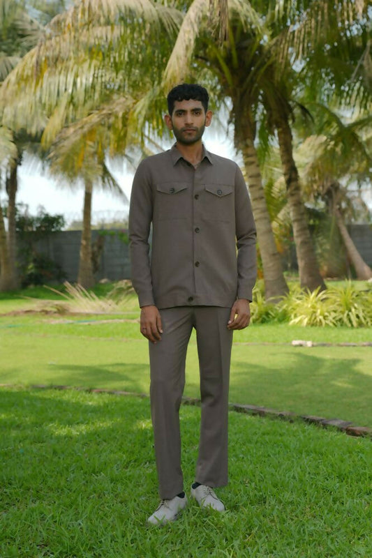 Azure Brown Shacket by Hilo Design