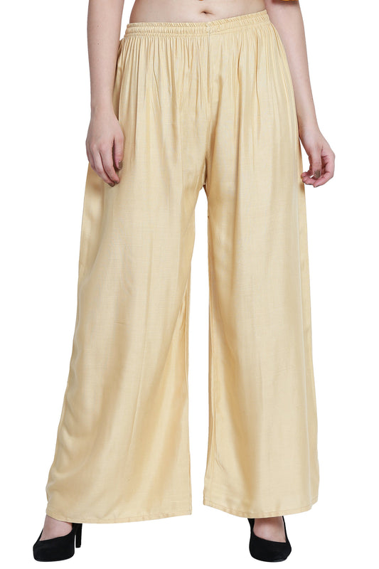 PAVONINE Beige Color Rayon Fabric Half Flared Sharara For Women