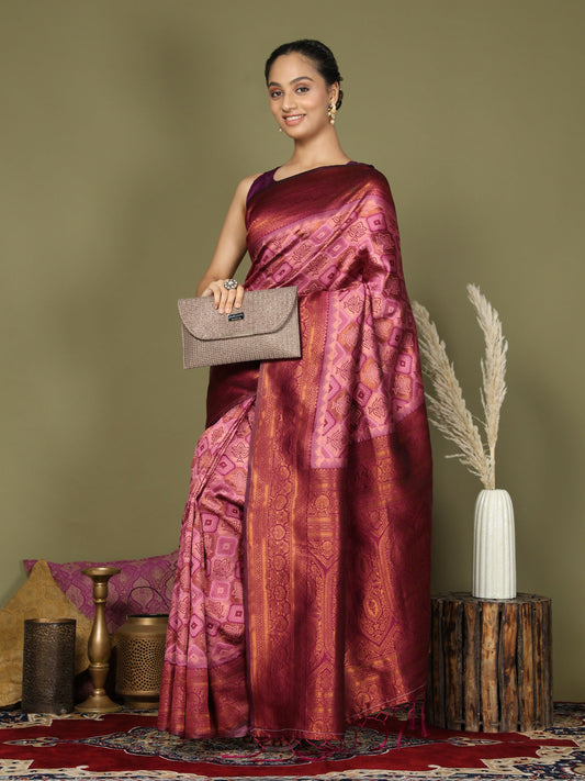 Shree Shyam Fashion Lichi Silk Light Pink Saree