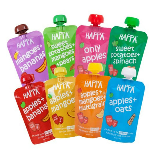 Happa Organic Fruit Puree, Veggie and Grain Puree Combo - Grab2buy
