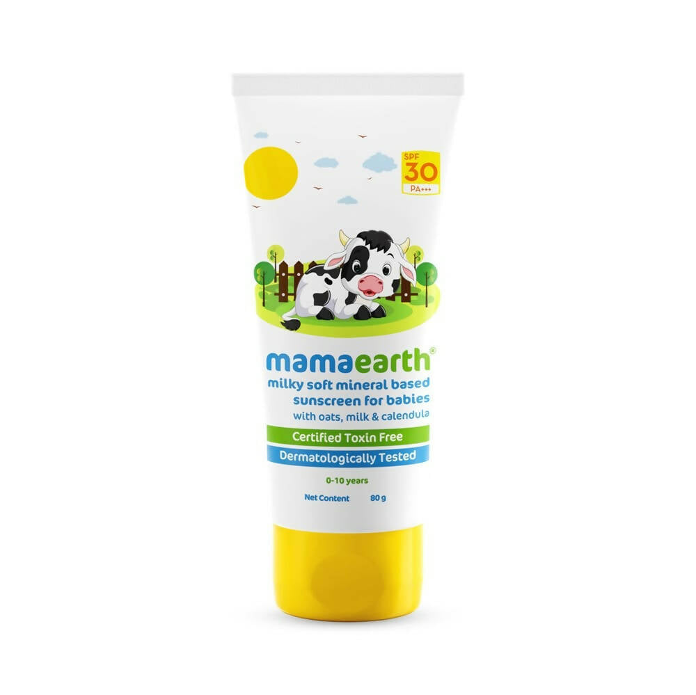 Mamaearth Milky Soft Mineral Based Sunscreen SPF 30 & PA+++ With Oats, Milk and Calendula - Grab2buy