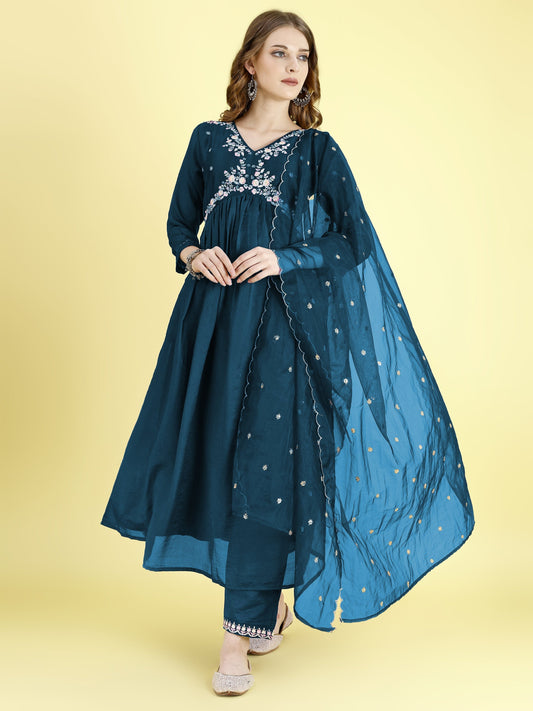 Yash Enterprise Morpankh Vichitra Silk Embroidery Party Wear Suit Set Grab2Buy Yash Enterprise Grab2Buy