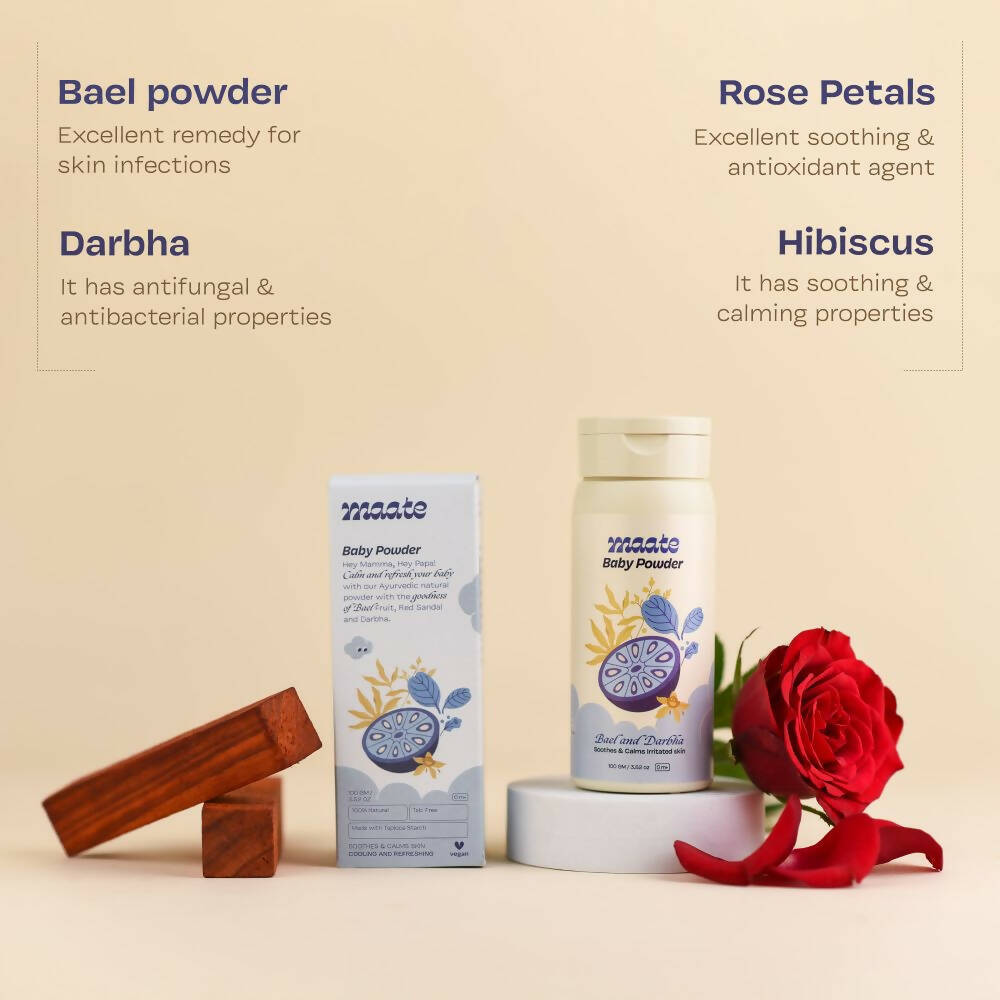 Maate Talc Free Natural & Ayurvedic Baby Powder - Grab2buy