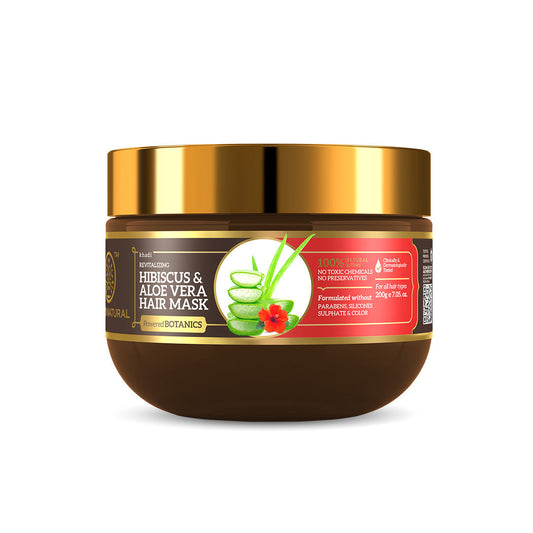 Khadi Natural Hibiscus & Aloe Vera Hair Mask - SLS, Parabens & Color Free - 200gm