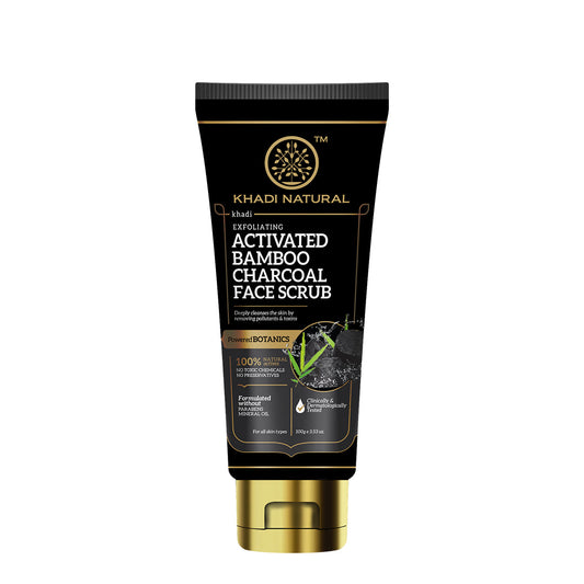 Khadi Natural Activated Bamboo Charcoal Face Scrub - 100gm