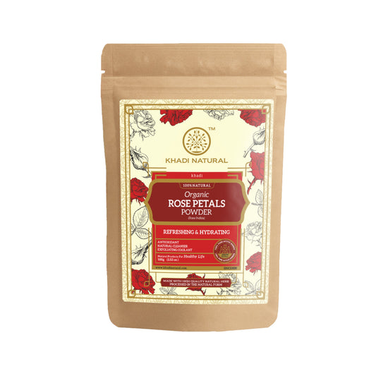 Khadi Natural Organic Rose Petals Powder For Face Care - 100% Natural - 100gm