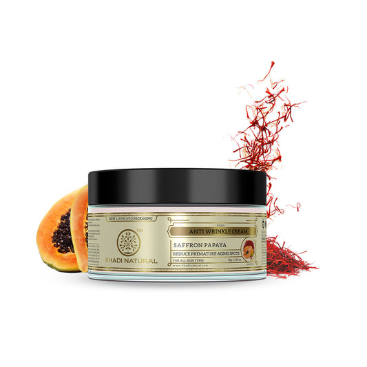 Khadi Natural Saffron & Papaya Anti Wrinkle Cream - 50gm