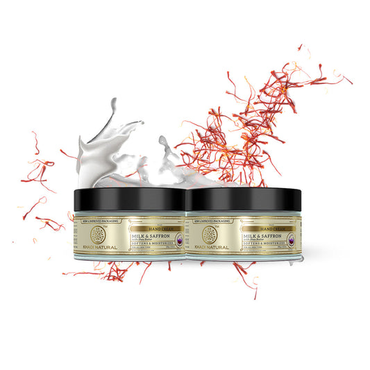 Khadi Natural Milk & Saffron-hand Cream Combo Pack of 2 - 100gm Each Sale