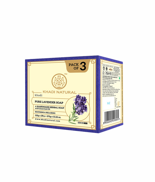 Khadi Natural Herbal Pure Lavender Soap Combo Pack Of 3 – 125gm Each