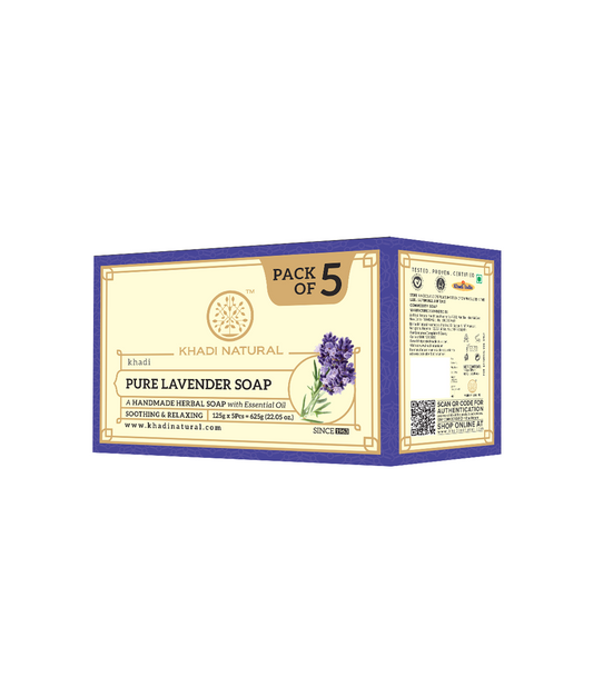 Khadi Natural Herbal Pure Lavender Soap Combo Pack Of 5 – 125gm Each