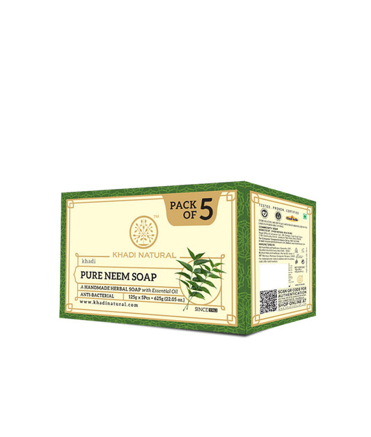 Khadi Natural Herbal Pure Neem Soap Combo Pack Of 5 – 125gm Each