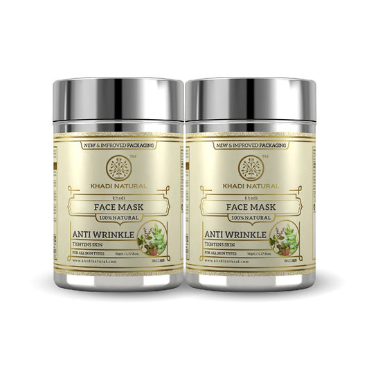 Khadi Natural Anti Wrinkle Face Mask Combo Pack Of 2 - 50gm Each Sale
