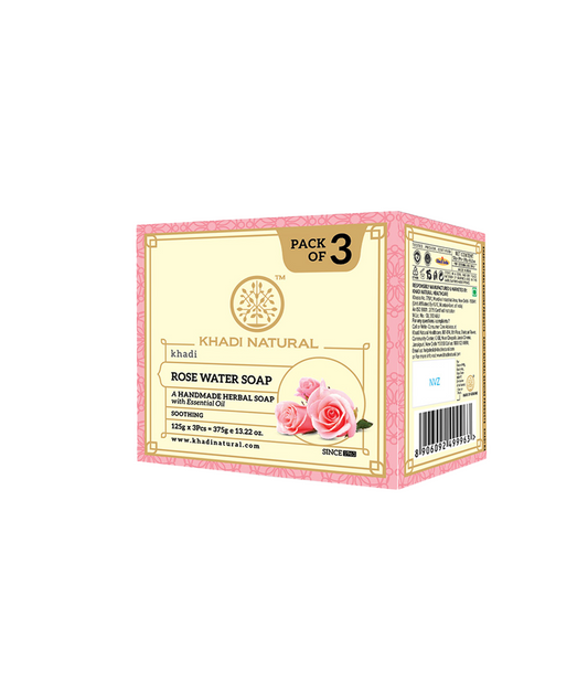 Khadi Natural Rosewater Soap Combo Pack Of 3 – 125gm Each
