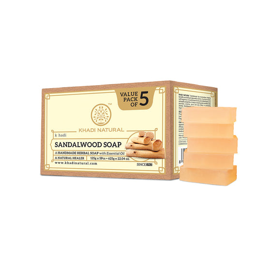 Khadi Natural Sandalwood Soap Combo Pack Of 5 – 125gm Each