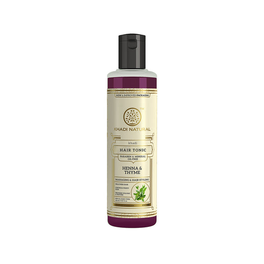 Khadi Natural Henna Thyme Hair Tonic Paraben & Mineral Oil Free - 210ml