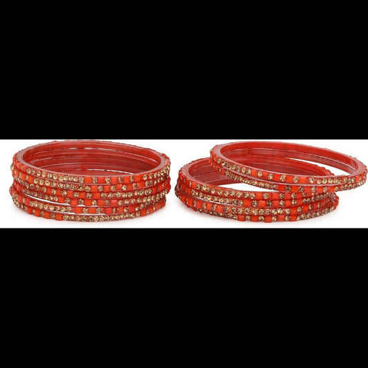 Afast Bridal Wedding & Party Fashionable Colorful Glass Bangle/Kada Set, Pack Of 12 - Red | Grab2Buy