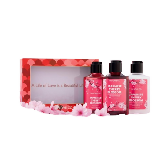 The Love Co. Japanese Cherry Blossom Bath And Body Care Gift Set Box Kit Grab2Buy The Love Co. Grab2Buy