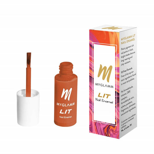 MYGLAMM LIT Nail Enamel - Thirsty - Scarlet Shade (7 Ml)