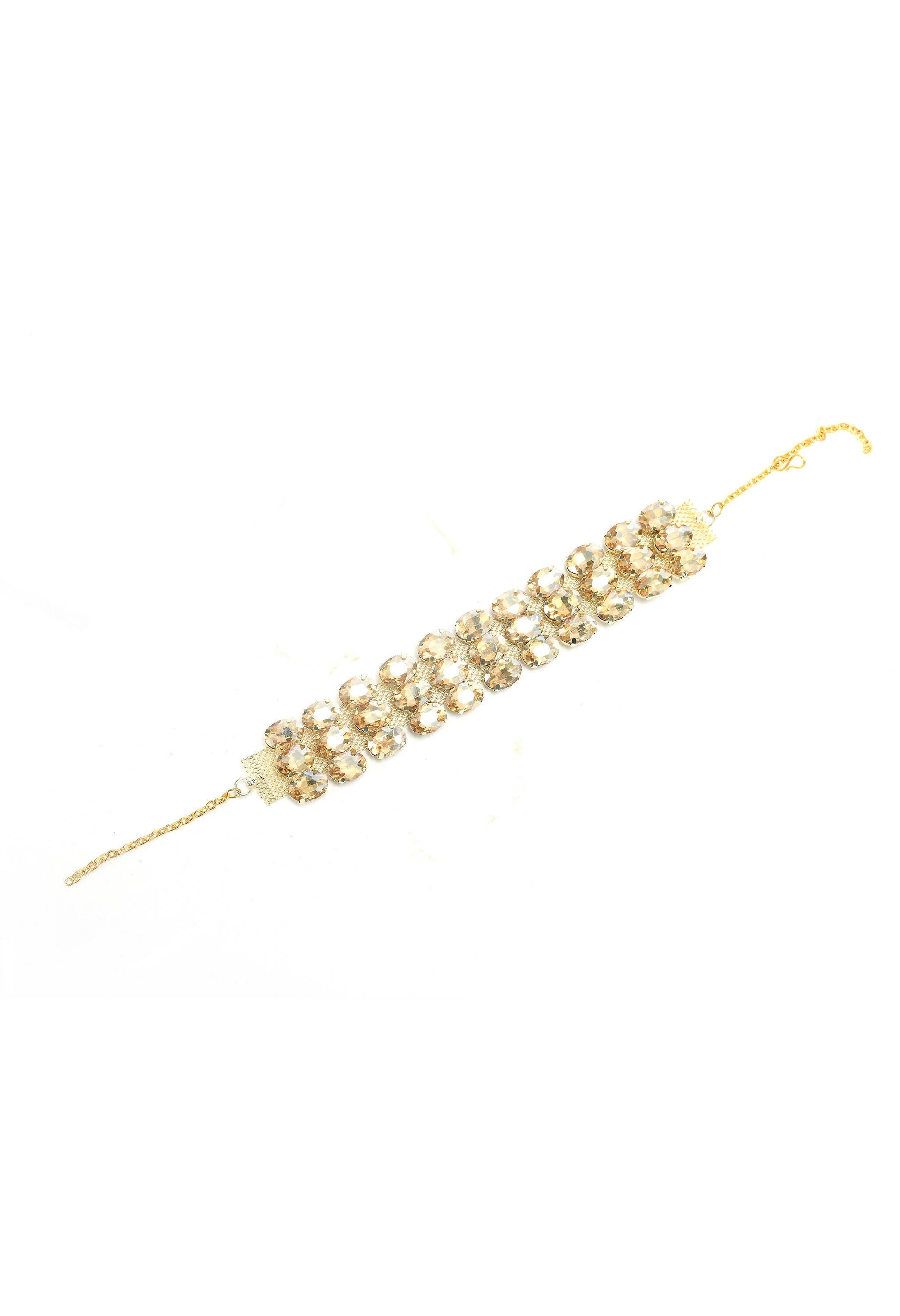 Mominos Fashion Johar Kamal Gold-Plated Finish Stone Choker For Women (Golden) - Grab2buy