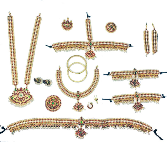 Elite Trading White Stone Bharatnatyam Dance Jewellery Set | Grab2Buy
