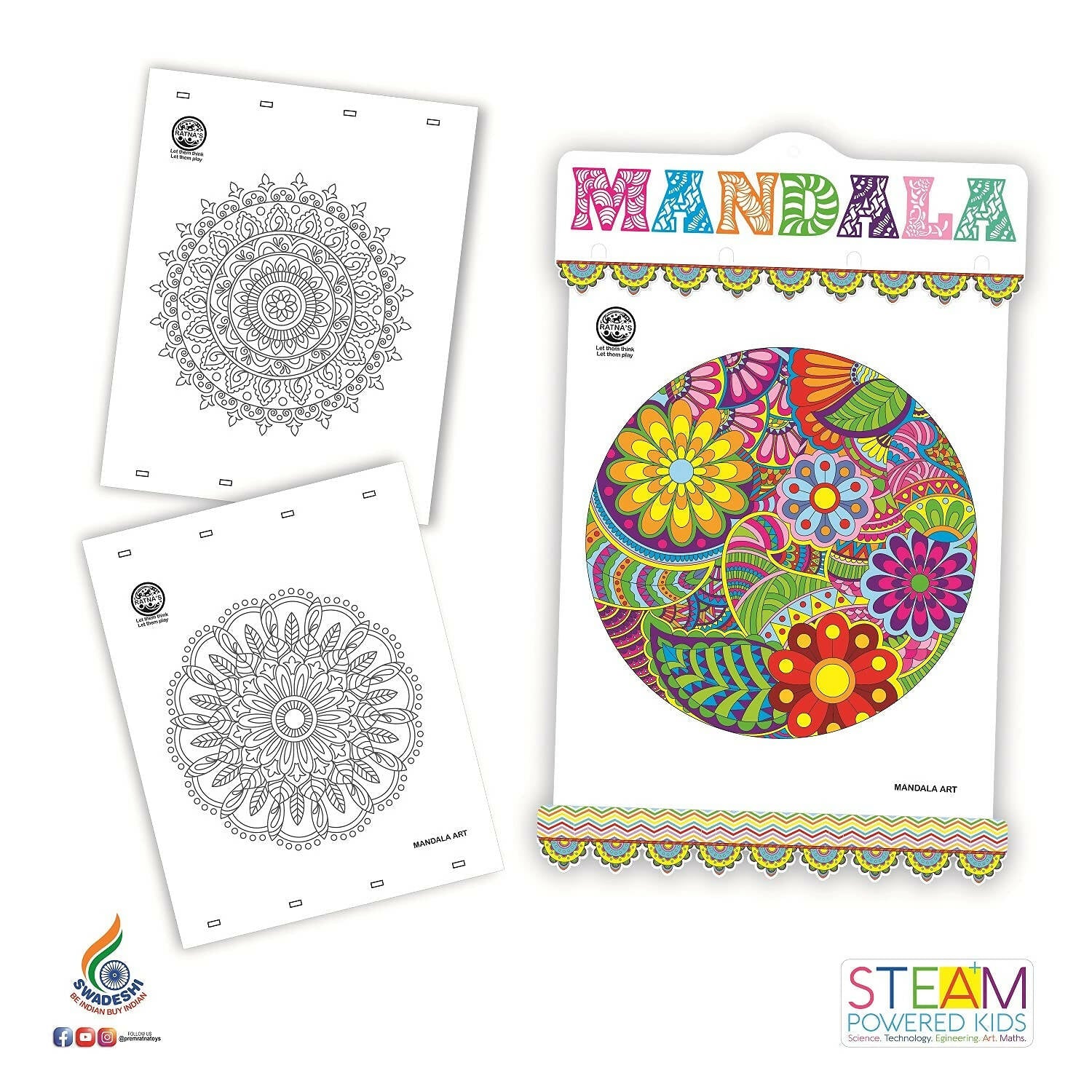 Sardar Ji Ki Dukan Ratna's Mandala Art.A Perfect Colouring Kit For All Ages (Multicolour) - Grab2buy