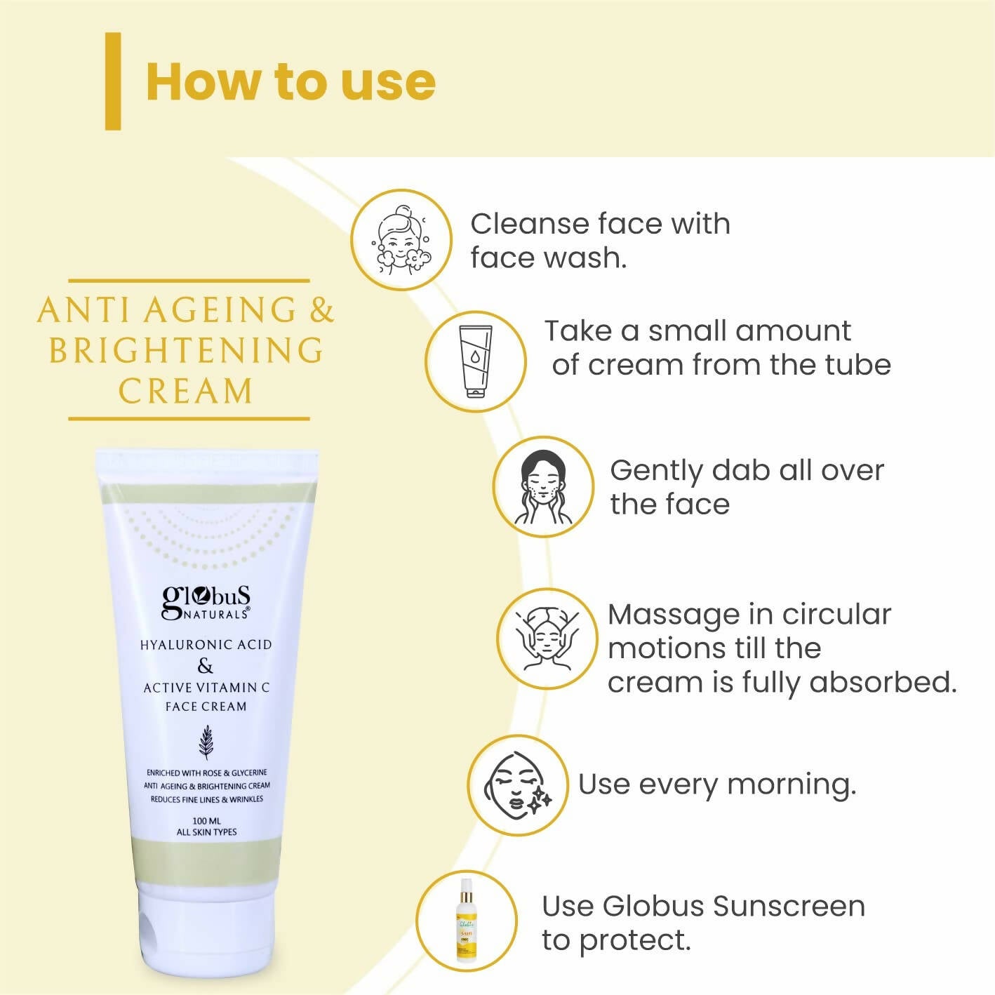 Globus Naturals Hyaluronic Acid & Vitamin C Anti Ageing Face Cream - Grab2buy