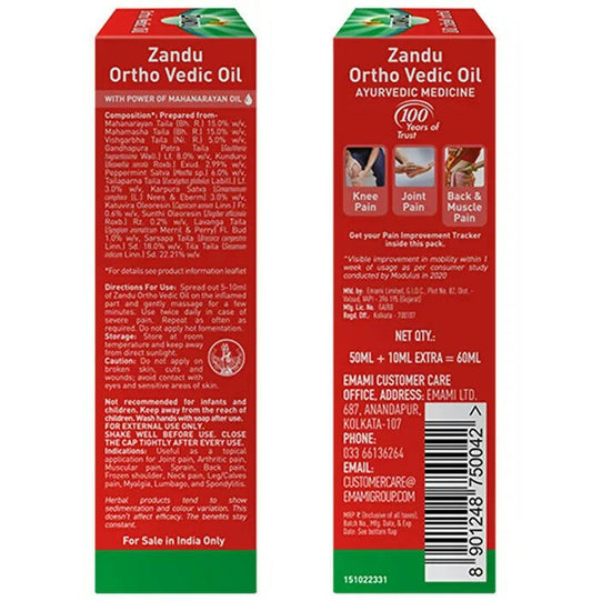 Zandu Ortho Vedic Knee & Joint Pain Oil - Grab2buy