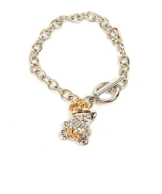 Silver-Plated Alloy Silver Teddy Charm Bracelet - The Pari | Grab2Buy