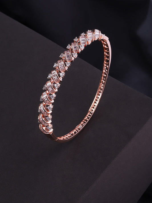 Priyaasi Women Rose Gold-Polished American Diamond Bracelet | Grab2Buy
