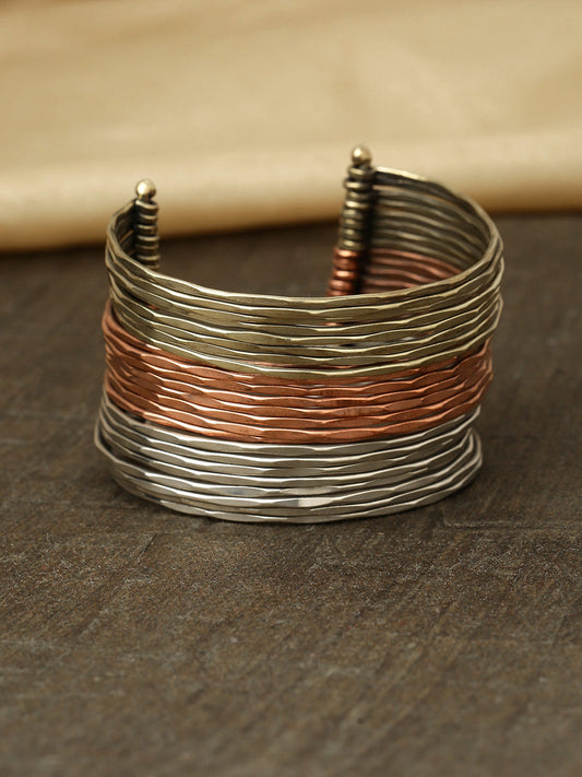 Priyaasi Women Multi-Toned Multi-Stranded Bangles Like Cuff Bracelet