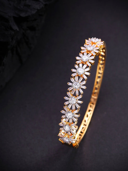 Priyaasi Women American Diamond And Ruby Stone Studded Beautiful Design Chain Bracelet | Grab2Buy
