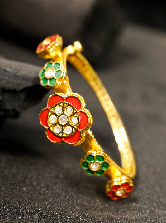 Priyaasi Women Handcrafted Floral Red and Green Bracelet | Grab2Buy