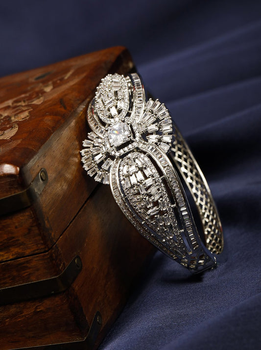 Priyaasi Women American Diamond Studded Bangle Style Bracelet | Grab2Buy