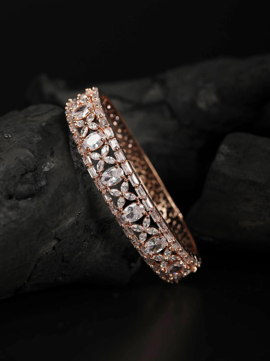 Priyaasi Women American Diamond Rose Gold-Polished Bracelet | Grab2Buy