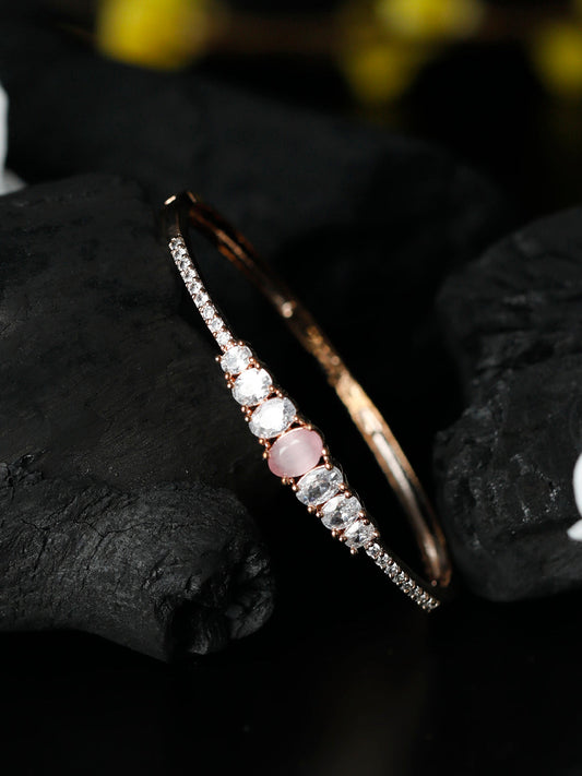 Priyaasi Women Pink Solitaire Rose Gold Bracelet