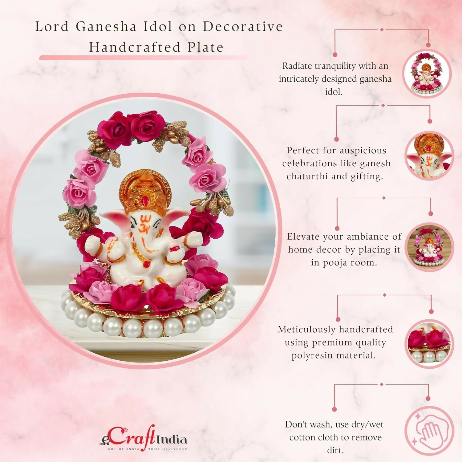 eCraftIndia Lord Ganesha Idol - Grab2buy