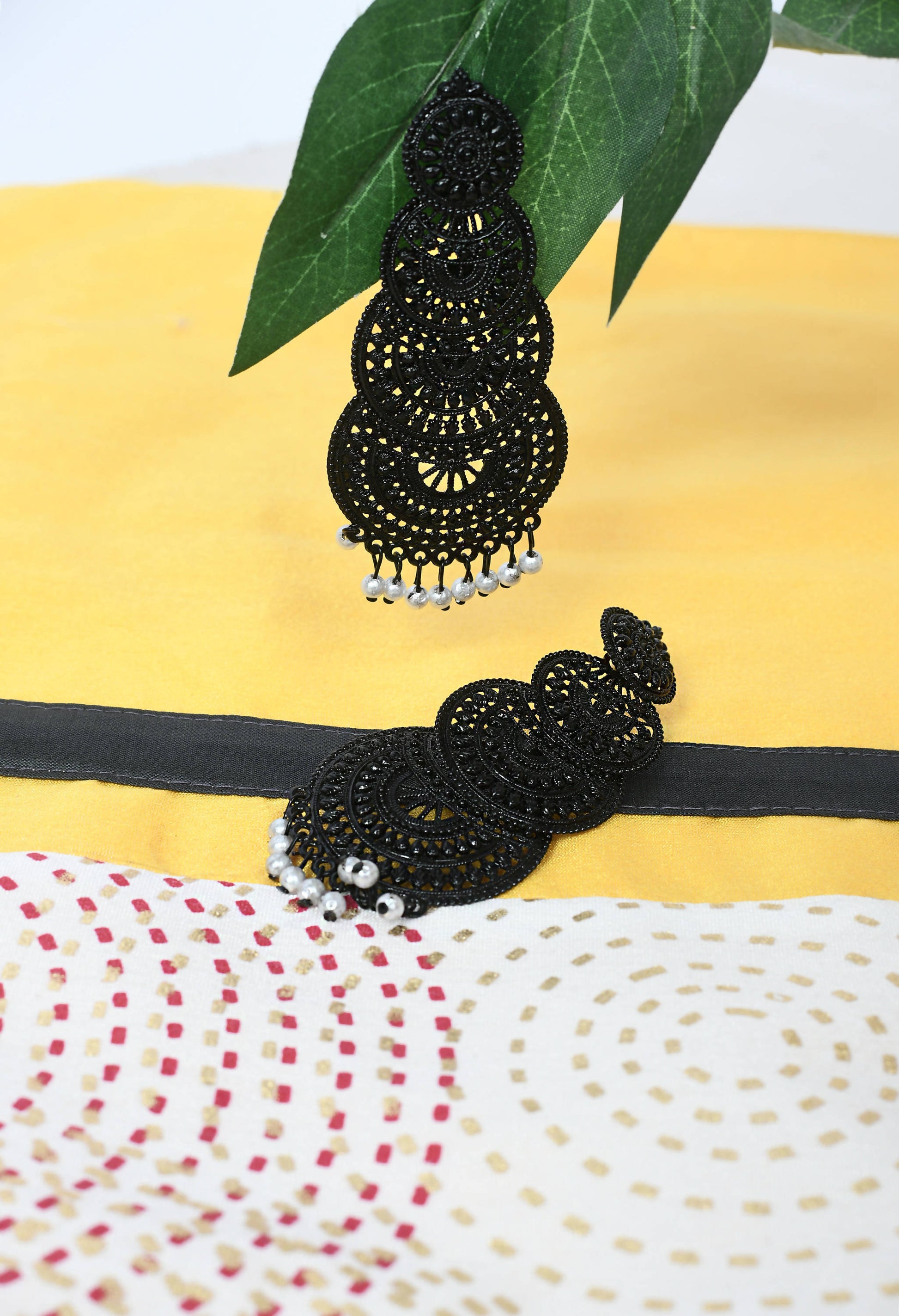 Mominos Fashion Johar Kamal Women's Latest Design Black Color Earrings - Grab2buy