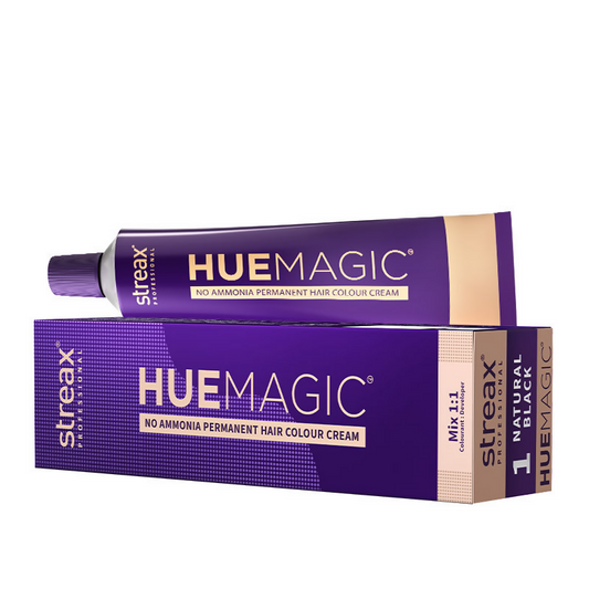 Streax Professional HueMagic Permanent Hair Colour - 1 Natural Black
