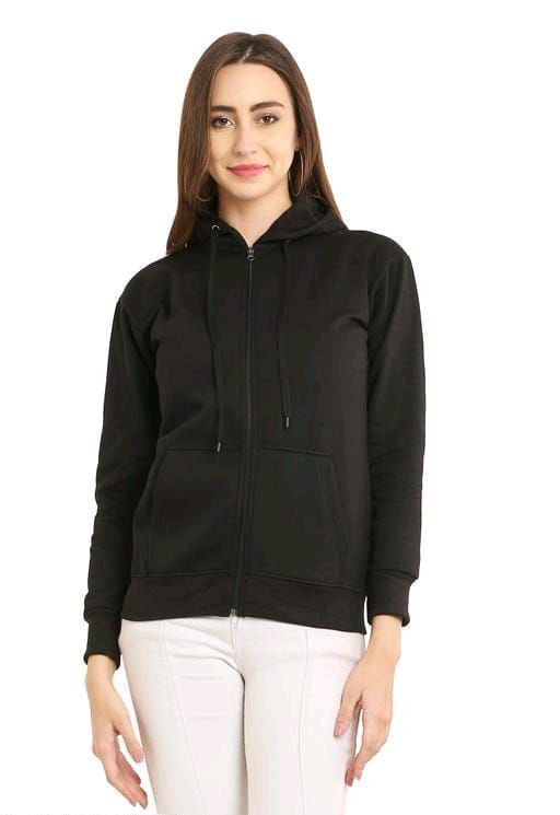 PAVONINE Black Color Casual Winter Wear Hoodie Sweatshirt For Girls