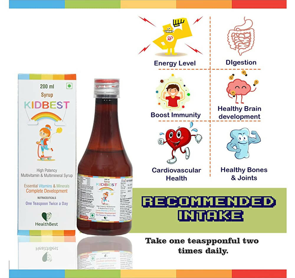 HealthBest Kidbest Multivitamin & Multimineral Syrup for Kids - Grab2buy
