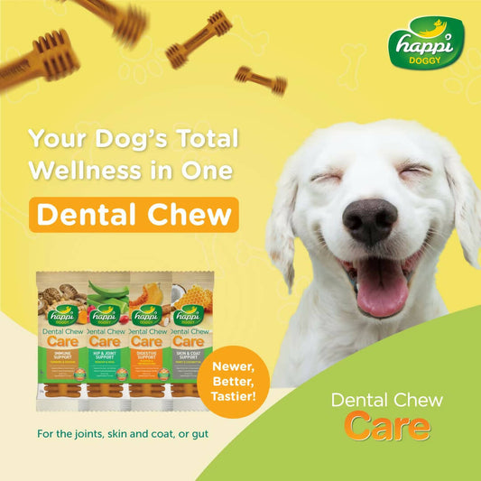 Happi Doggy Dental Chew Care Immune Support Turmeric & Shiitake - Grab2buy