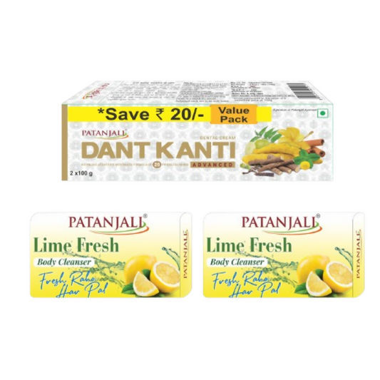 Patanjali Dant Kanti Advanced & Lime Fresh Body Cleanser | Herbal Refreshing Body Wash Combo