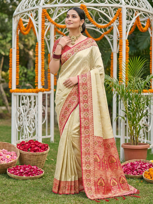Shree Shyam Fashion Red Soft Silk Saree
