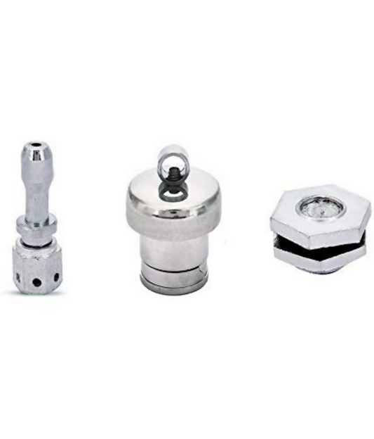 NILAY Whistle Regulator Brass Vent Pipe, Steel Weight Whistle and Silver Safety Valve for All Pressure Cookers (Silver)(Vent Pipe) Grab2Buy Generic Grab2Buy