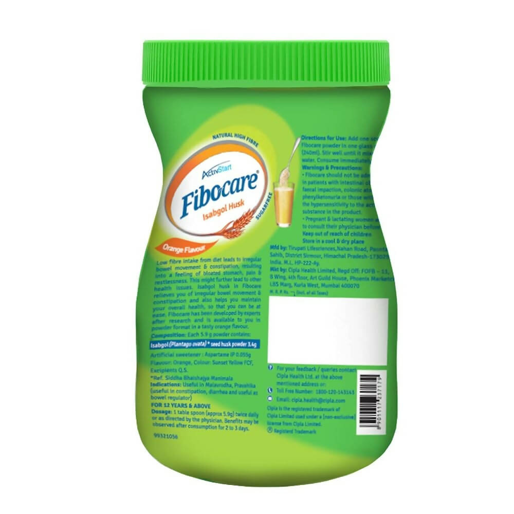 Cipla Fibocare Isabgol Husk Powder | Sugar Free - Orange Flavor - Grab2buy