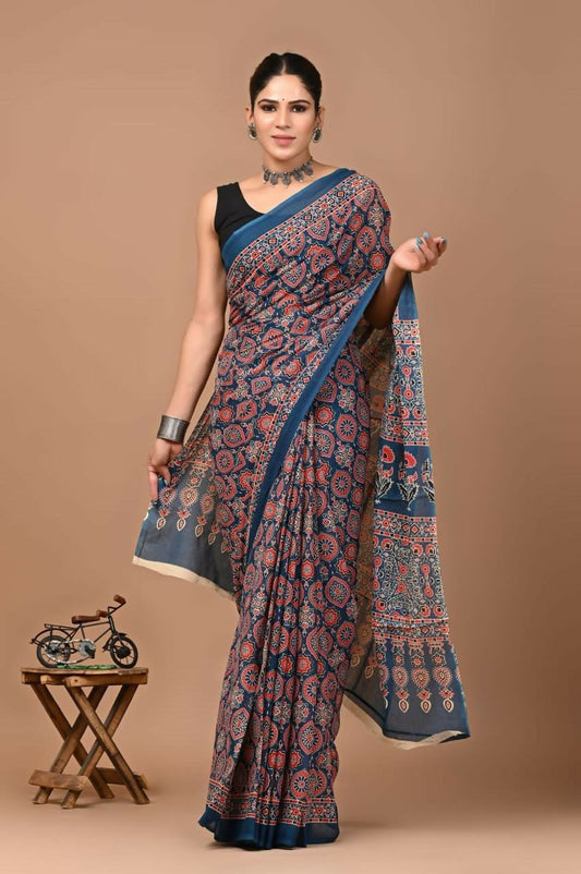 Exclusive Collection Blue White Beautiful Mulmul Cotton Grab2Buy