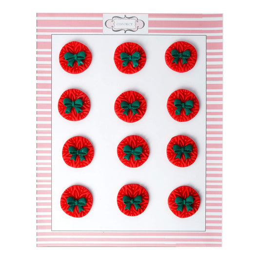 Confect Red Medallions | Edible Christmas Topper