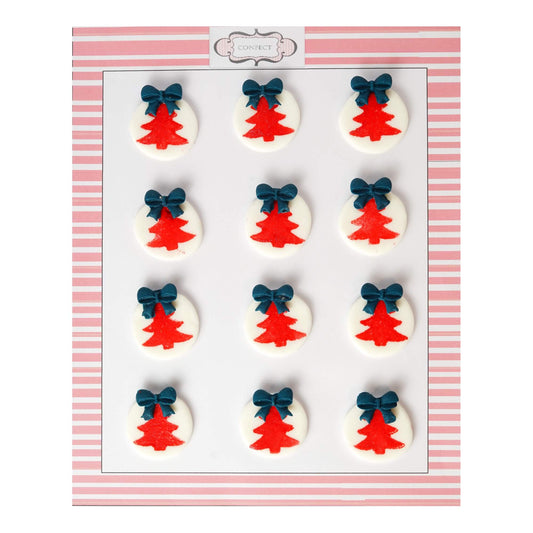 Confect Christmas Tree Red & Navy | Edible Christmas Topper