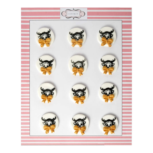 Confect Christmas Reindeer Black & Gold | Edible Christmas Topper
